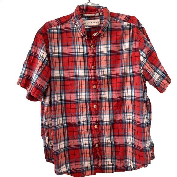 The Normal Brand Red Plaid Button down short sleeve L - Picture 1 of 6